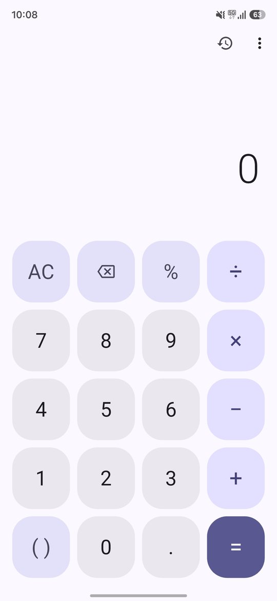 Calculator in light theme